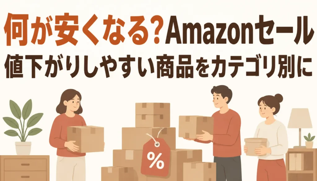 値下げ札の付いた通販の段ボール箱
