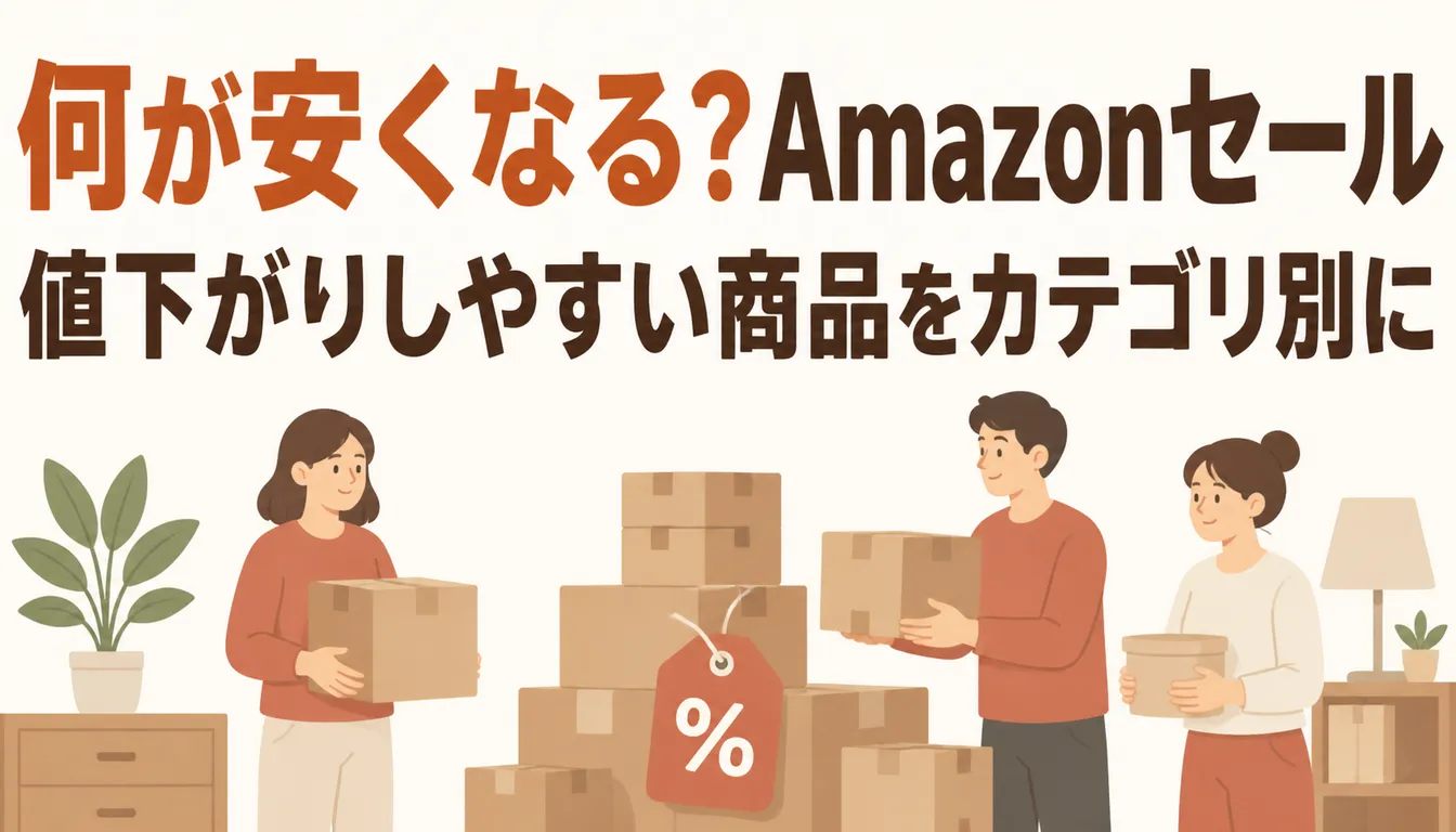 値下げ札の付いた通販の段ボール箱