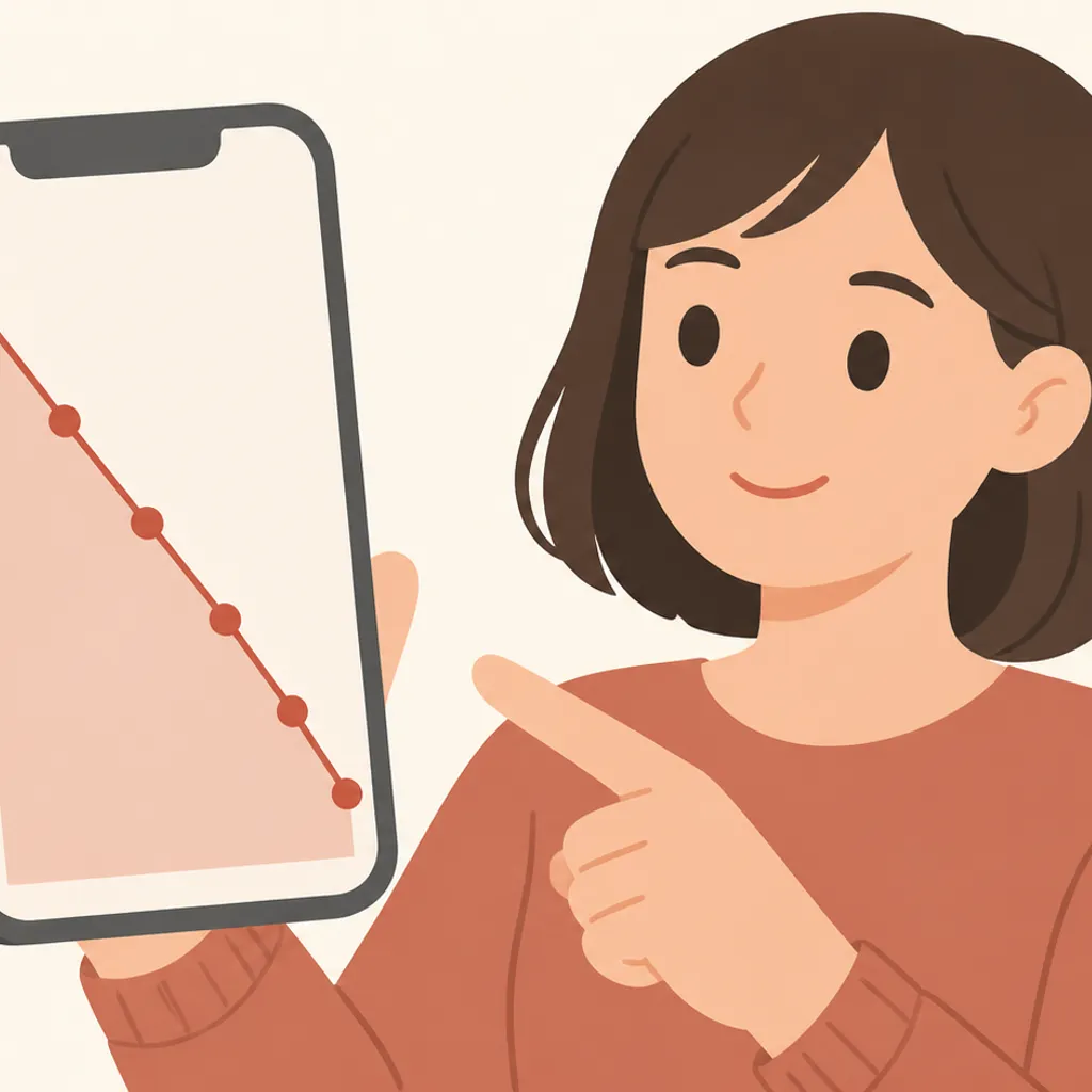 価格推移のグラフを表示したスマートフォン