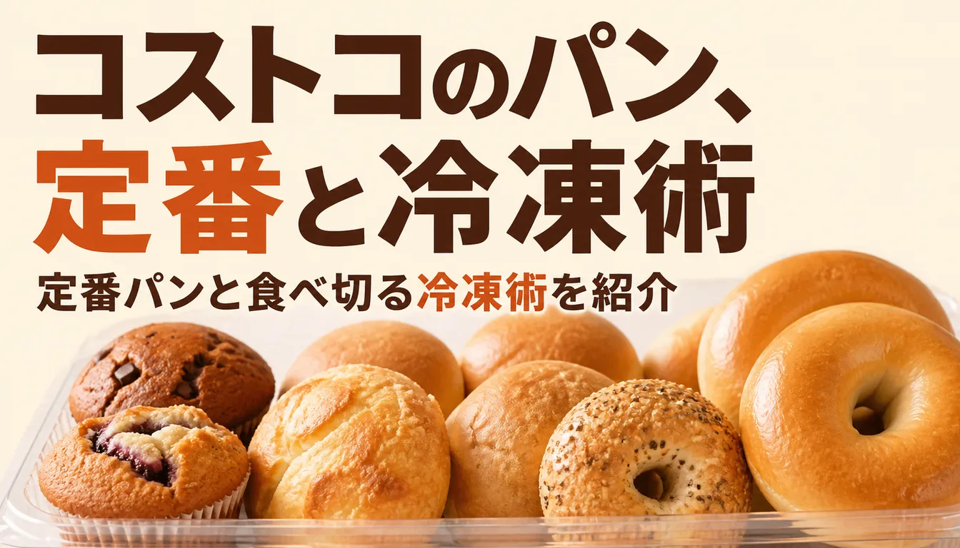 トレーに並んだコストコのロールパンやベーグル