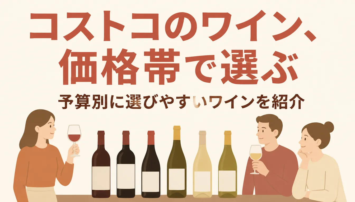 赤と白のワインボトルが並んだ様子