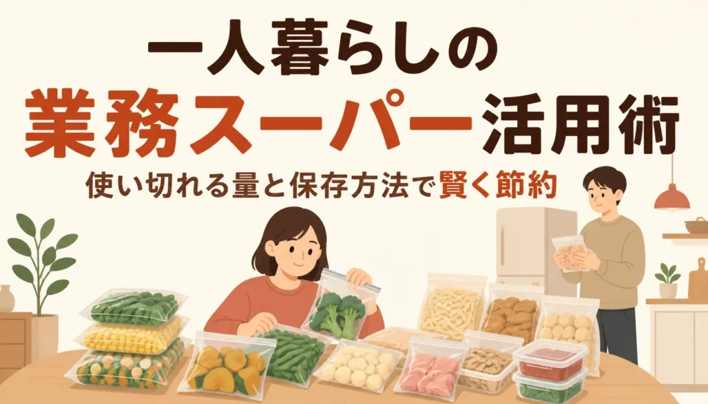 一人暮らし向けにそろえた冷凍野菜と乾物のパック