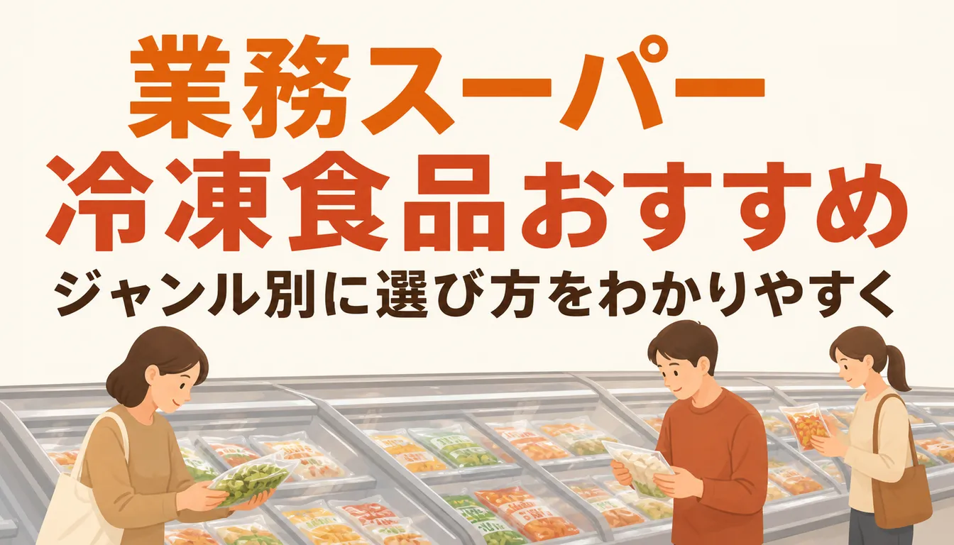 業務スーパーの冷凍ケースに並ぶ冷凍食品