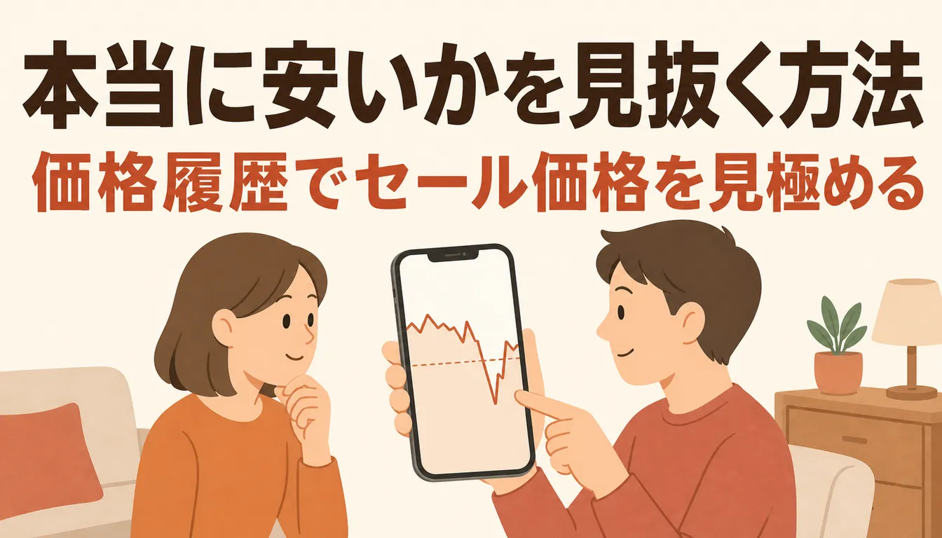 価格推移グラフを表示したスマートフォン