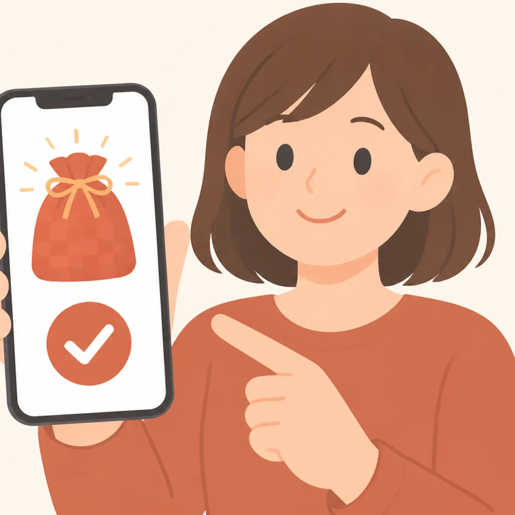 スマホアプリで福袋の抽選申込を確認する画面