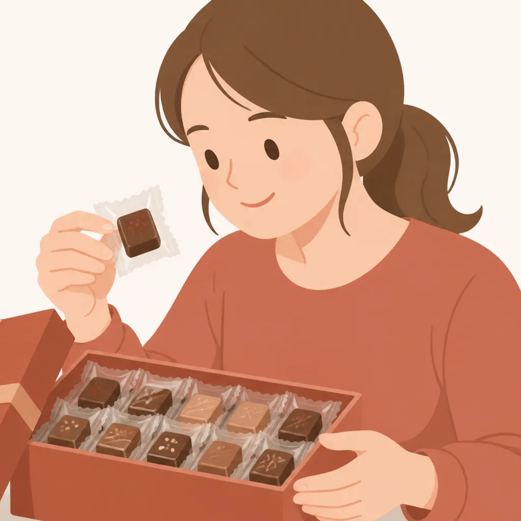 個包装のチョコレート菓子の詰め合わせ