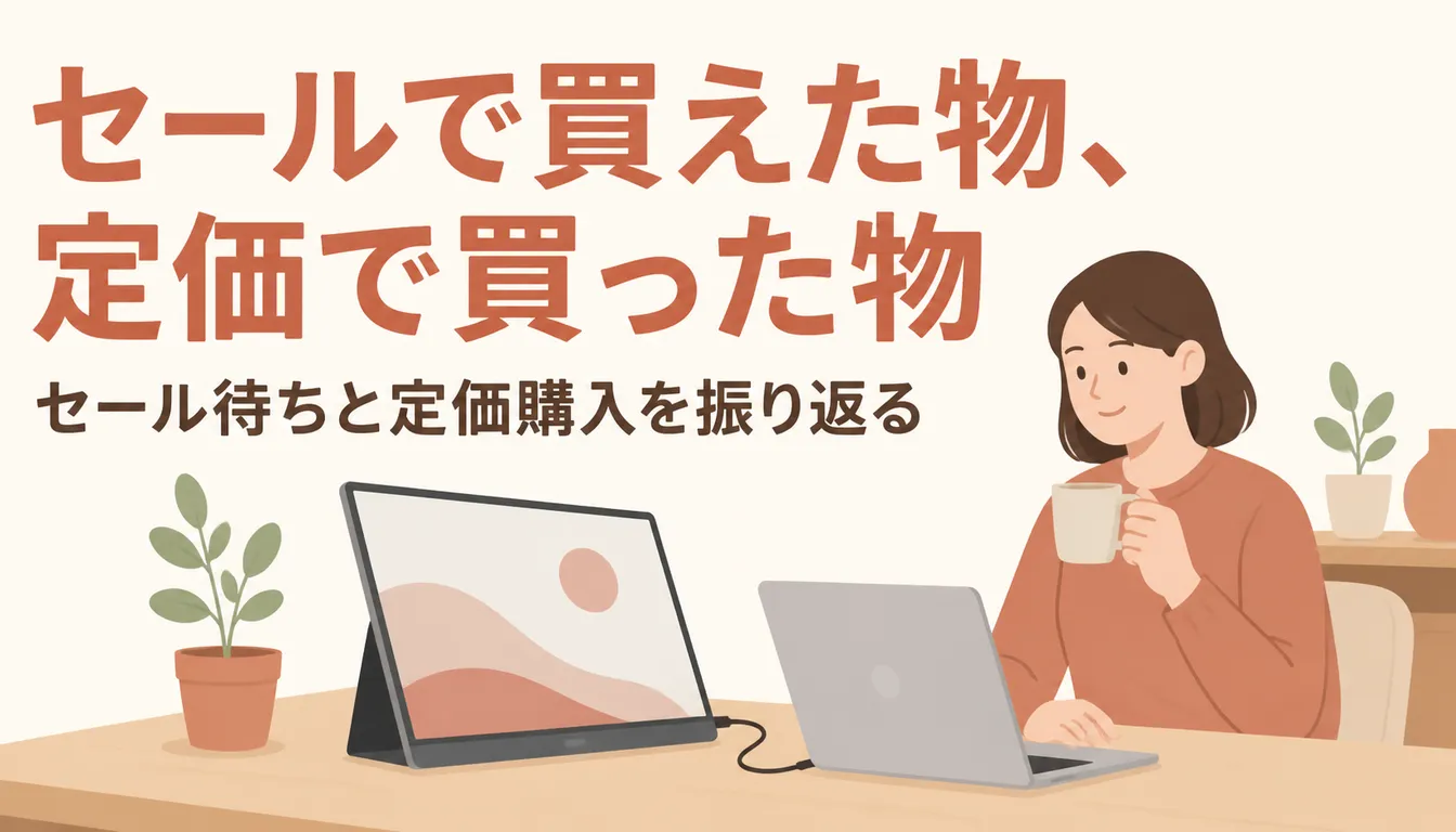 ノートパソコンの横に置かれたモバイルモニター
