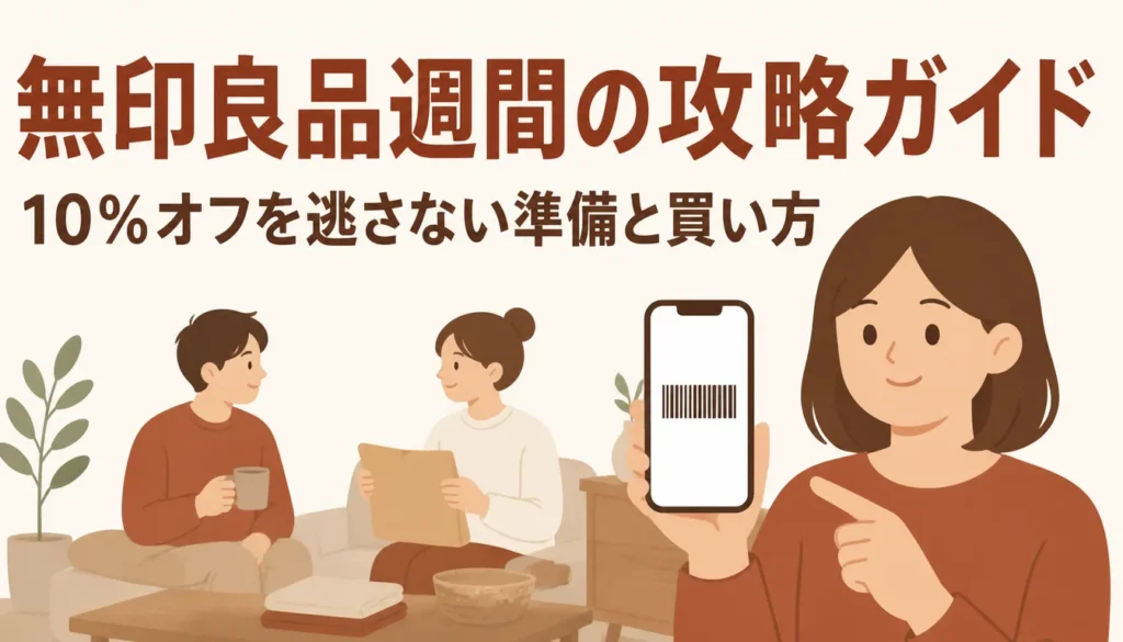 スマホに表示した無印良品の会員証バーコード