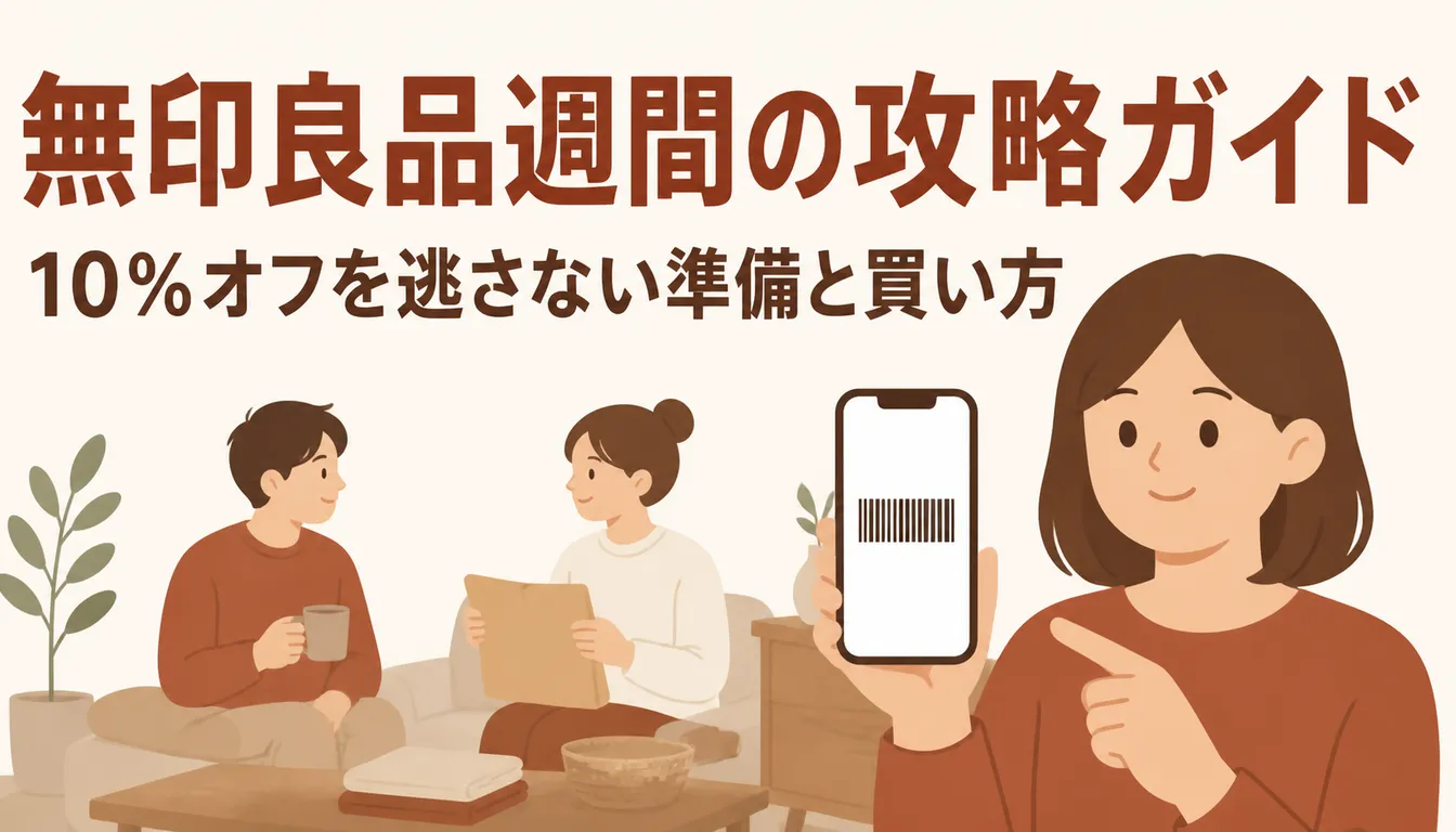 スマホに表示した無印良品の会員証バーコード