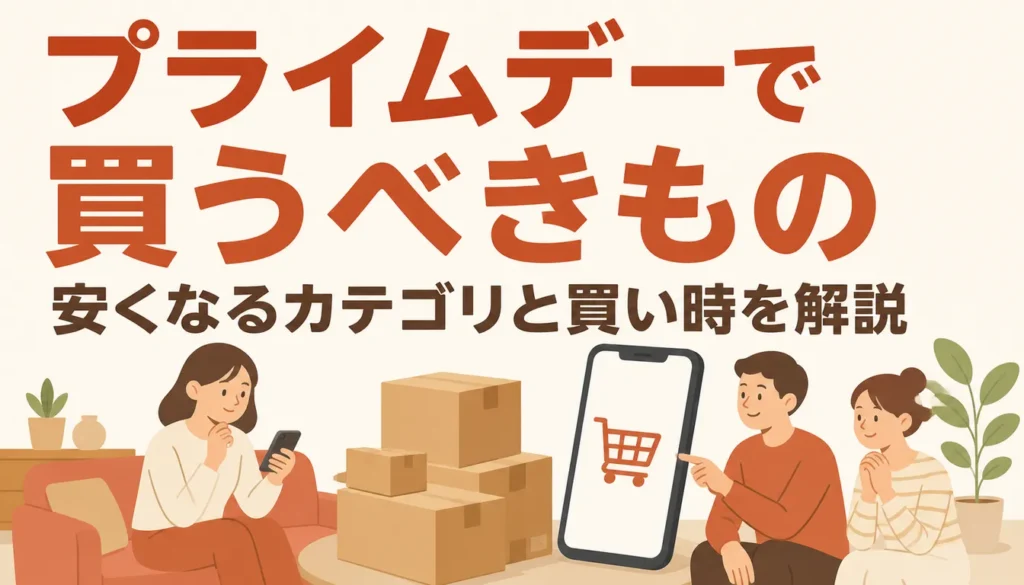 届いた段ボール箱と買い物カート画面のスマートフォン