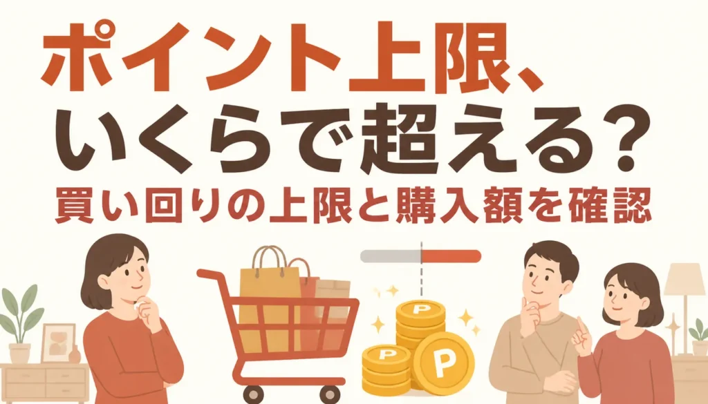 ポイント上限をイメージした買い物カートとコインのイラスト