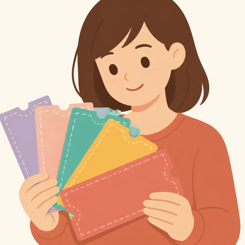 種類の異なるクーポン券が並ぶ様子