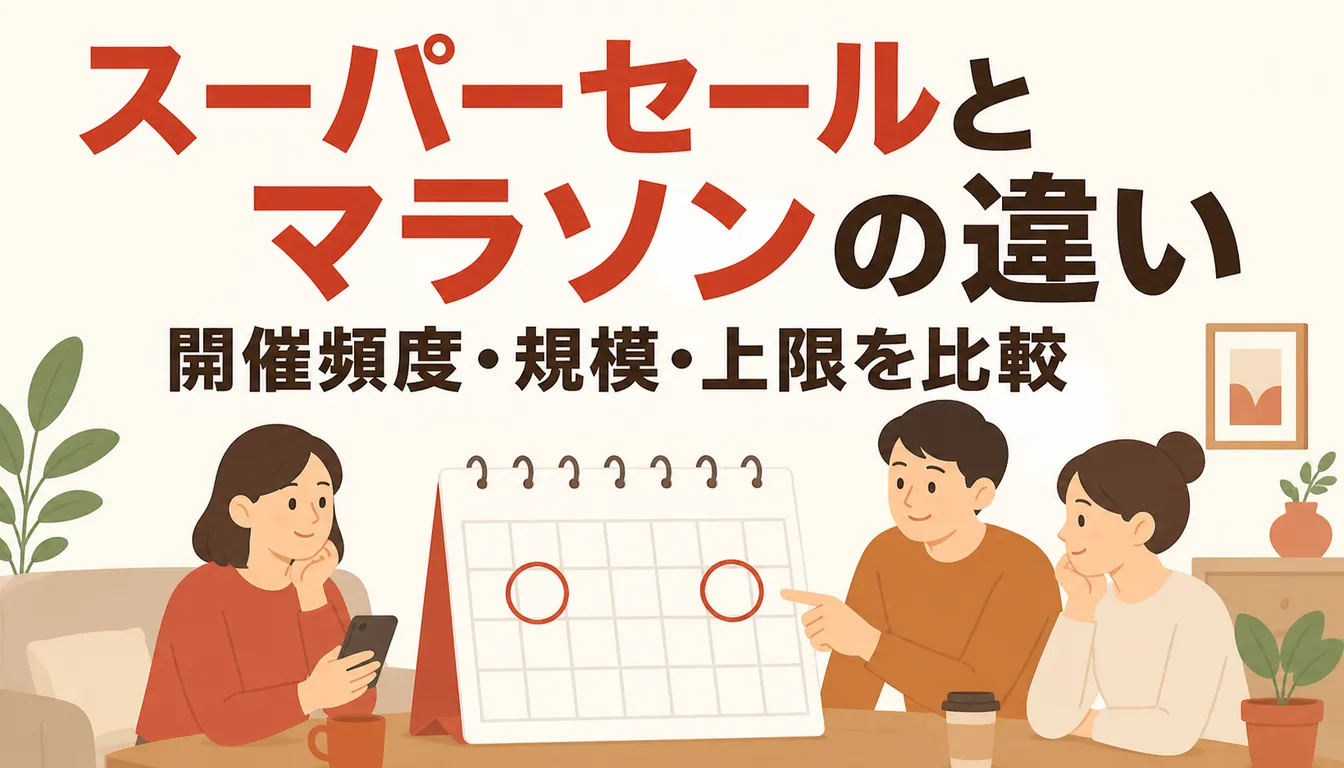 セール日程に印を付けたカレンダーのイメージ