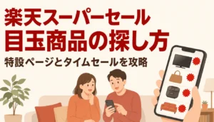 スマートフォンでセールページを見ている様子