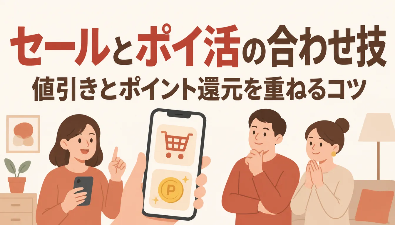 買い物カゴとポイント残高が表示されたスマートフォン