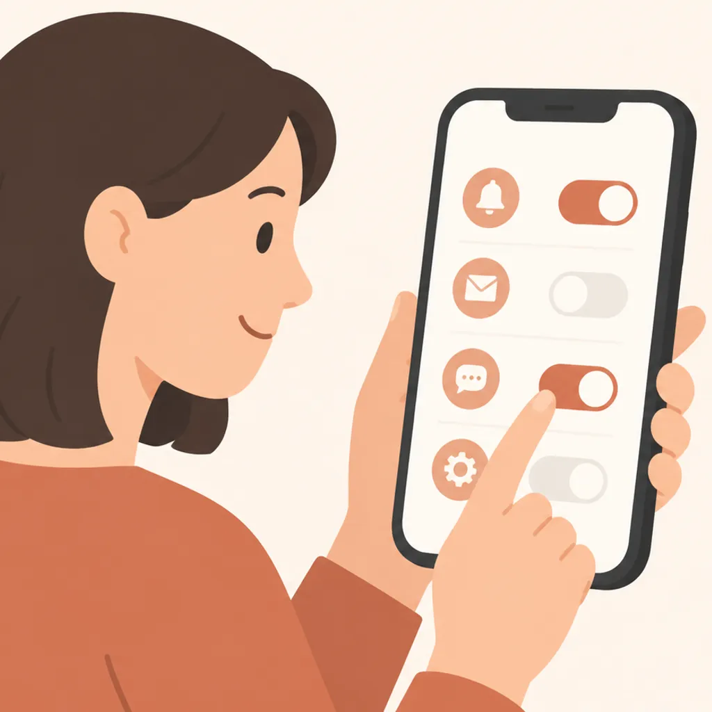 スマホの通知設定を切り替えている画面