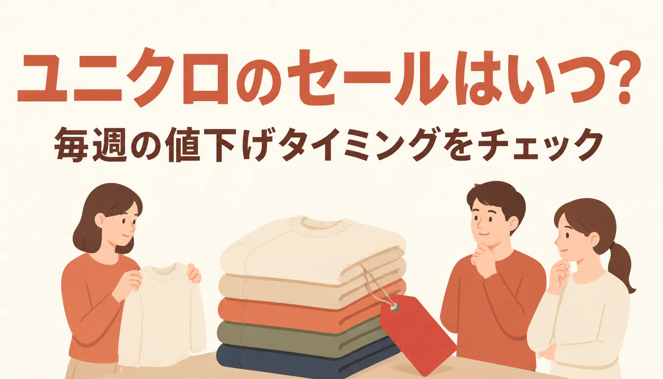 赤いセール札が付いた衣料品の平積み